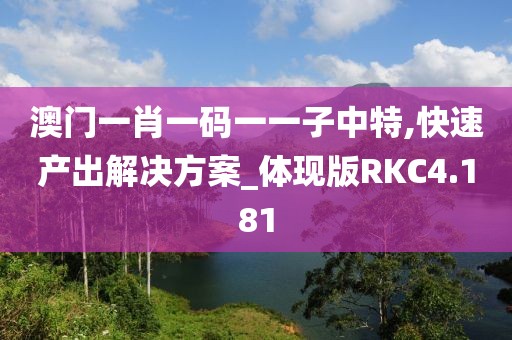 澳门一肖一码一一子中特,快速产出解决方案_体现版RKC4.181