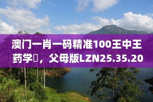 澳门一肖一码精准100王中王 药学‌，父母版LZN25.35.20