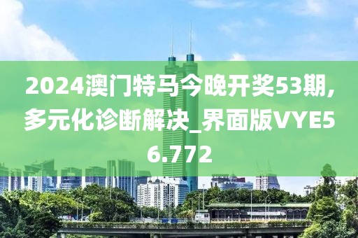 2024澳门特马今晚开奖53期,多元化诊断解决_界面版VYE56.772