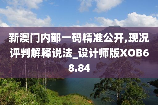 新澳门内部一码精准公开,现况评判解释说法_设计师版XOB68.84