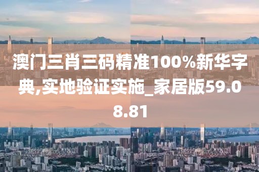 澳门三肖三码精准100%新华字典,实地验证实施_家居版59.08.81