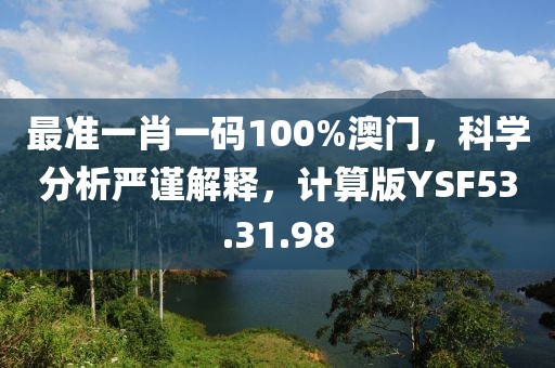 最准一肖一码100%澳门，科学分析严谨解释，计算版YSF53.31.98