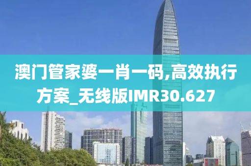 澳门管家婆一肖一码,高效执行方案_无线版IMR30.627