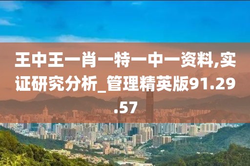 王中王一肖一特一中一资料,实证研究分析_管理精英版91.29.57