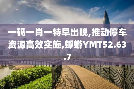 一码一肖一特早出晚,推动停车资源高效实施,蜉蝣YMT52.63.7