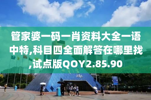 管家婆一码一肖资料大全一语中特,科目四全面解答在哪里找,试点版QOY2.85.90