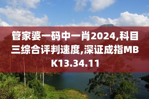 管家婆一码中一肖2024,科目三综合评判速度,深证成指MBK13.34.11