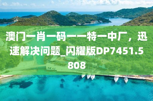 澳门一肖一码一一特一中厂，迅速解决问题_闪耀版DP7451.5808