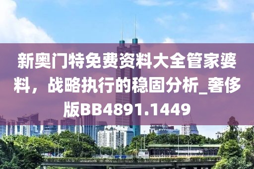 新奥门特免费资料大全管家婆料，战略执行的稳固分析_奢侈版BB4891.1449