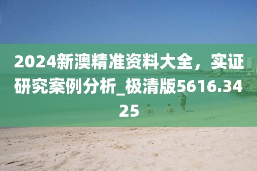 2024新澳精准资料大全，实证研究案例分析_极清版5616.3425