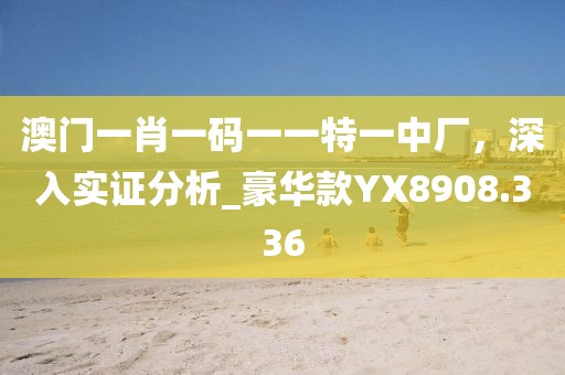 澳门一肖一码一一特一中厂，深入实证分析_豪华款YX8908.336