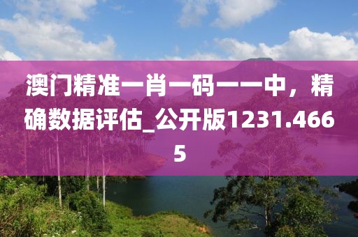 澳门精准一肖一码一一中，精确数据评估_公开版1231.4665